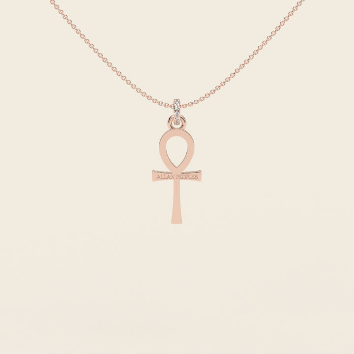 Ankh — Pavé Pendant — Small — 18k Rose Gold
