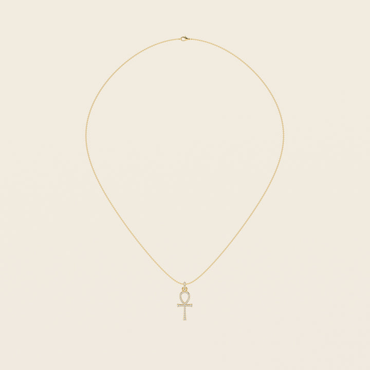 Ankh — Pavé Pendant — Small — 18k Yellow Gold