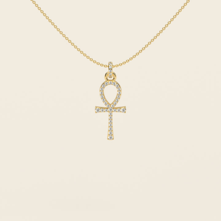Ankh — Pavé Pendant — Small — 18k Yellow Gold