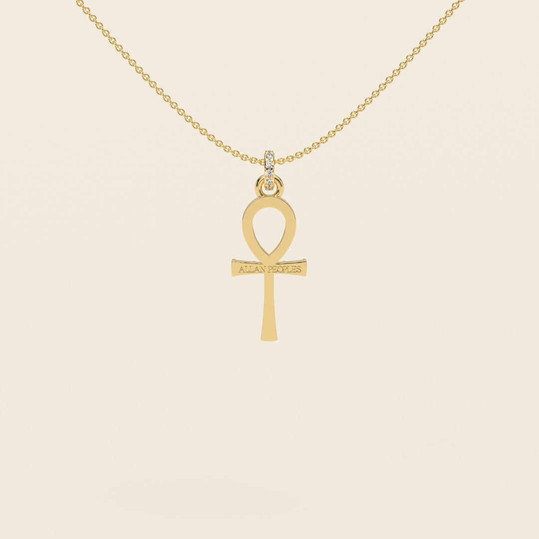 Ankh — Pavé Pendant — Small — 18k Yellow Gold