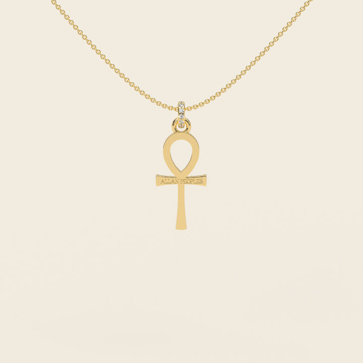 Ankh — Pavé Pendant — Small — 18k Yellow Gold