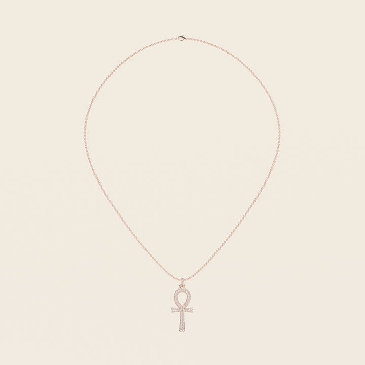 Ankh — Pavé Pendant — Medium — 18k Rose Gold