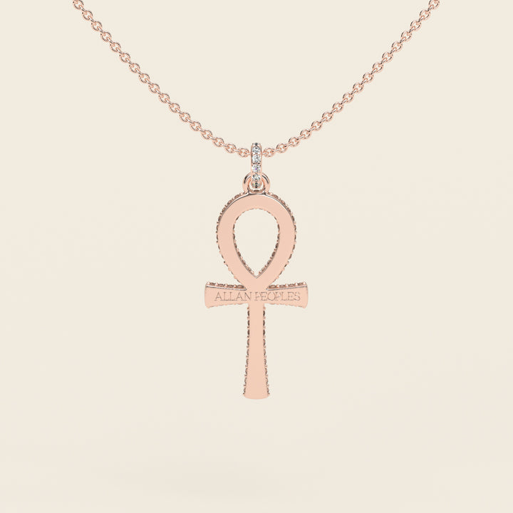 Ankh — Pavé Pendant — Medium — 18k Rose Gold