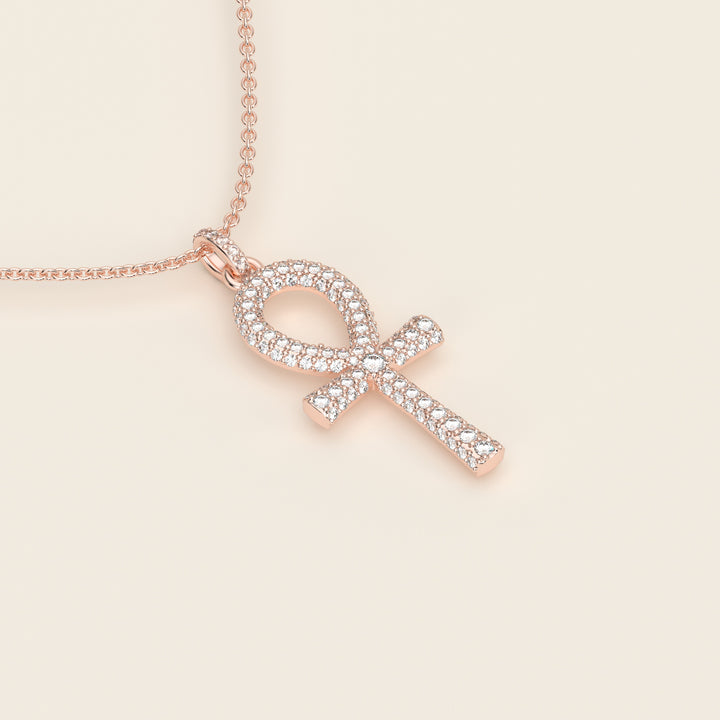 Ankh — Pavé Pendant — Medium — 18k Rose Gold