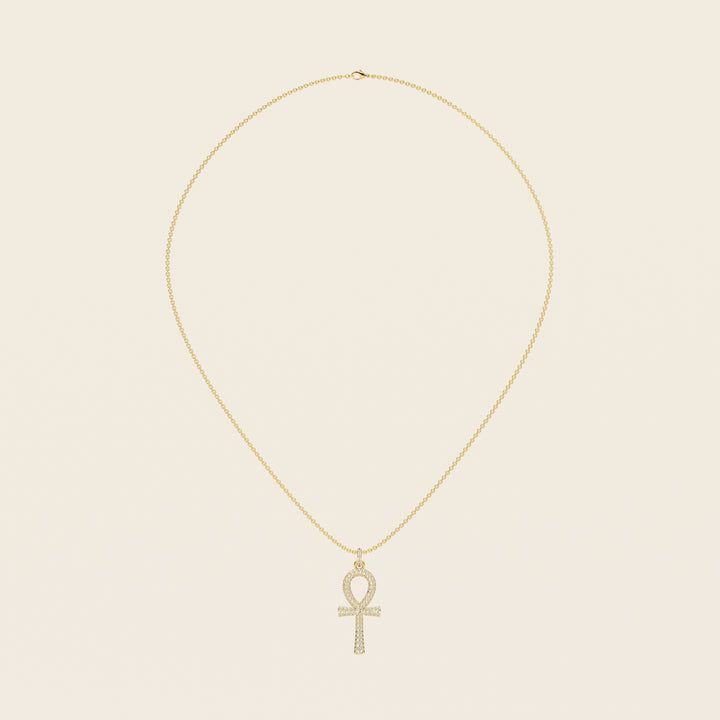 Ankh — Pavé Pendant — Medium — 18k Yellow Gold
