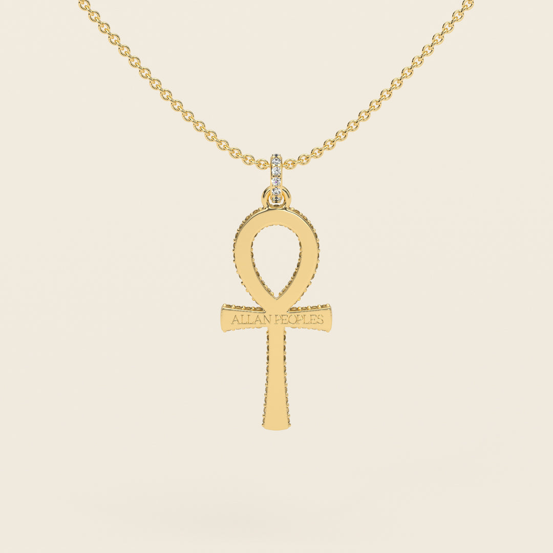 Ankh — Pavé Pendant — Medium — 18k Yellow Gold
