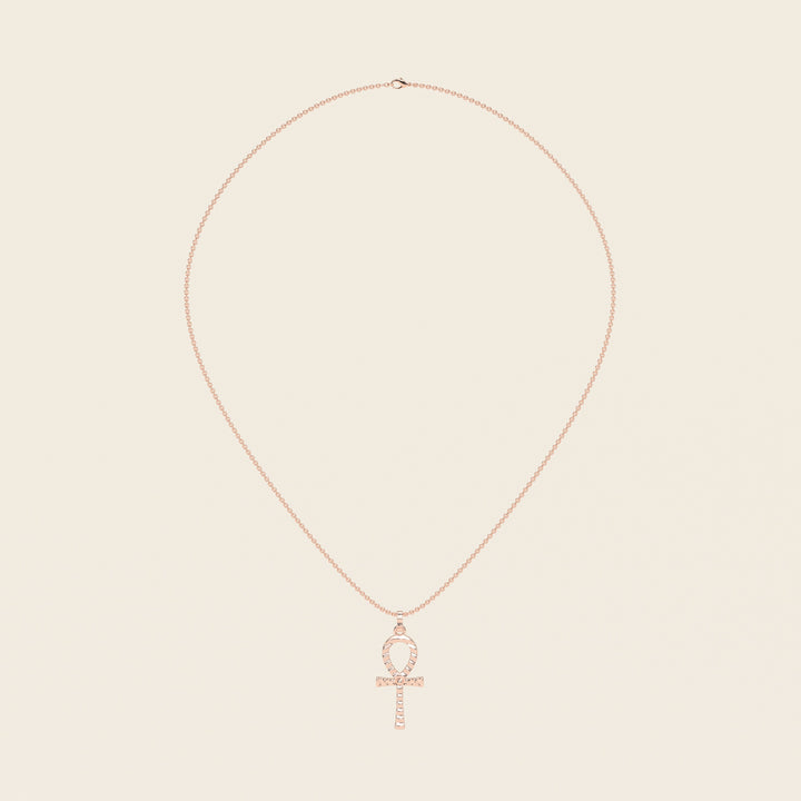 Ankh — Ripple Pendant — Medium — 18k Rose Gold