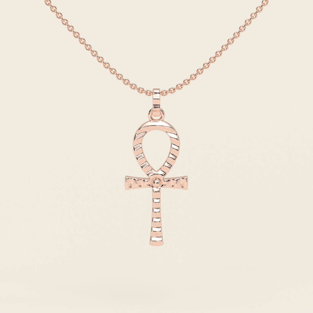 Ankh — Ripple Pendant — Medium — 18k Rose Gold