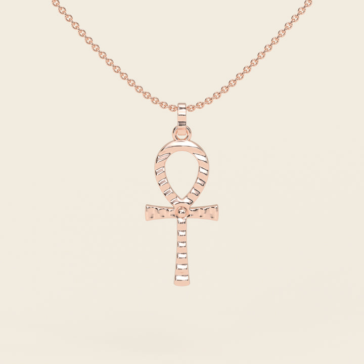 Ankh — Ripple Pendant — Medium — 18k Rose Gold