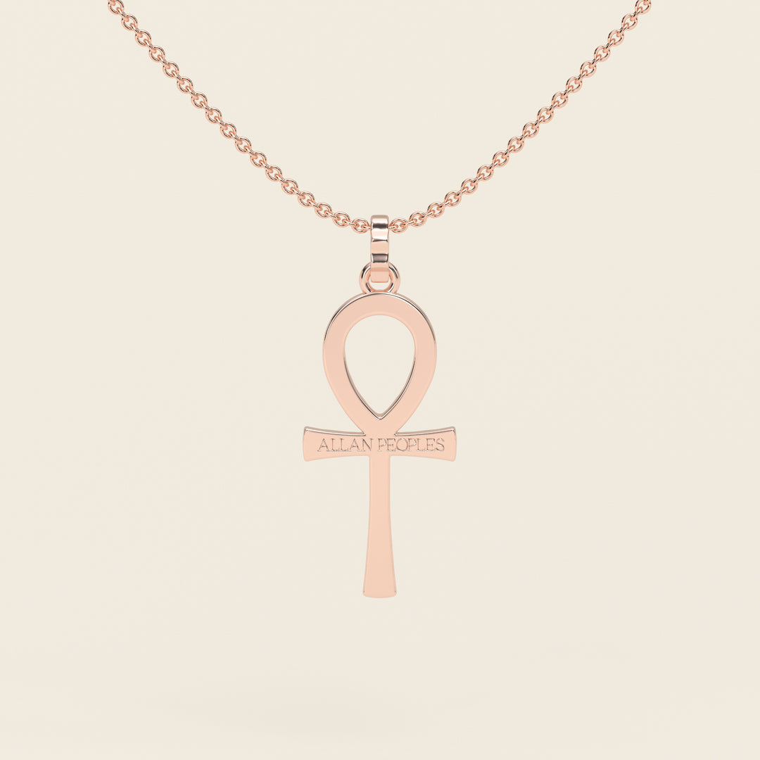 Ankh — Ripple Pendant — Medium — 18k Rose Gold