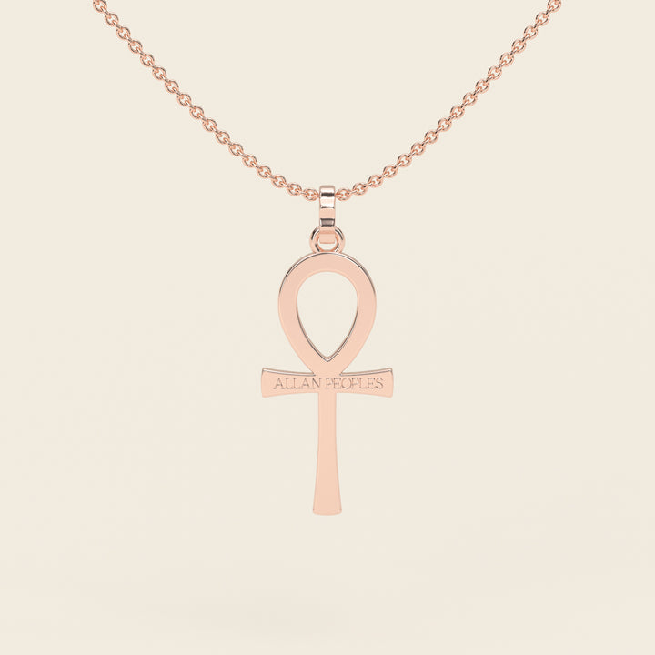 Ankh — Ripple Pendant — Medium — 18k Rose Gold