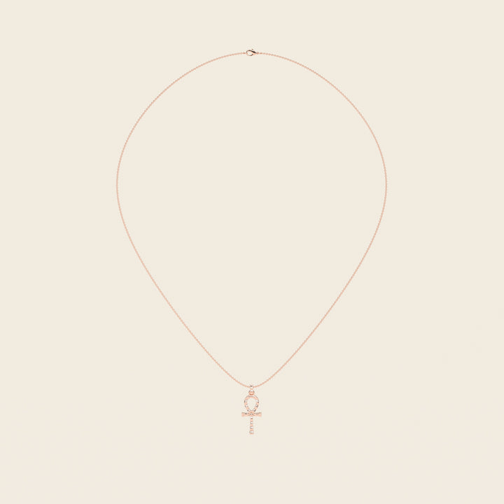 Ankh — Ripple Pendant — Small — 18k Rose Gold