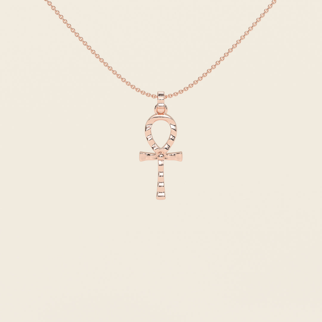 Ankh — Ripple Pendant — Small — 18k Rose Gold