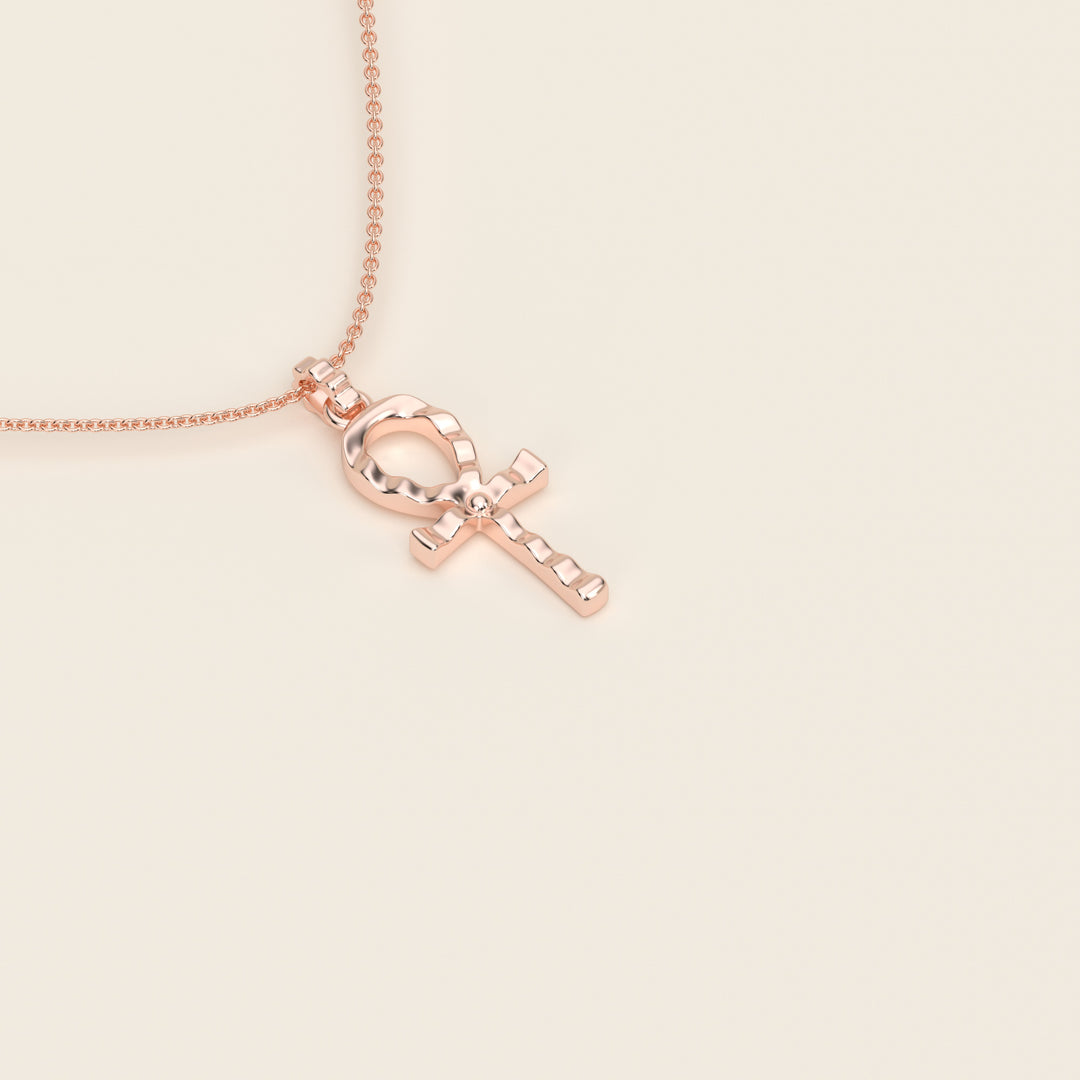 Ankh — Ripple Pendant — Small — 18k Rose Gold