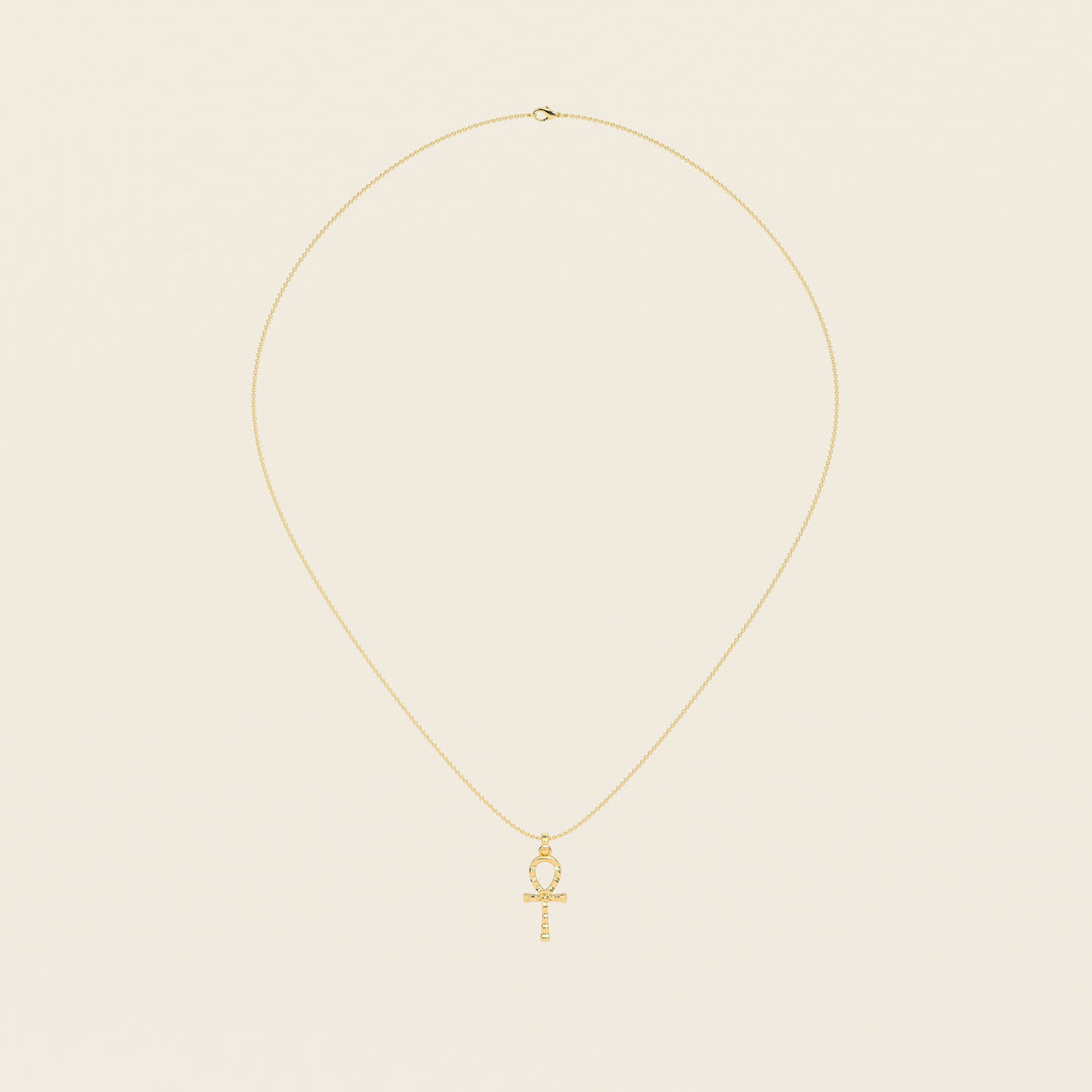Ankh — Ripple Pendant — Small — 18k Yellow Gold