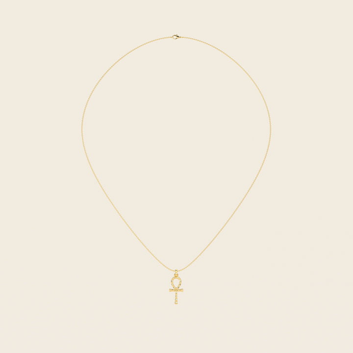 Ankh — Ripple Pendant — Small — 18k Yellow Gold