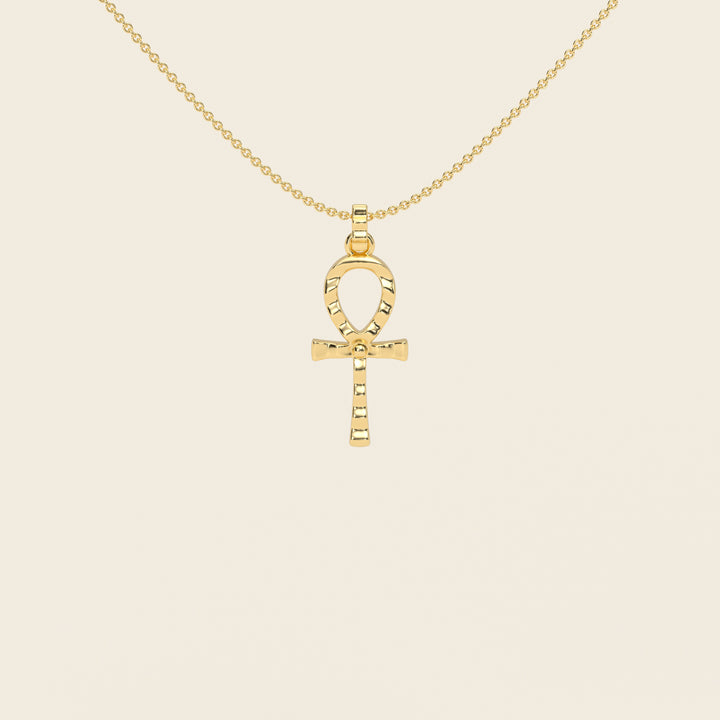 Ankh — Ripple Pendant — Small — 18k Yellow Gold
