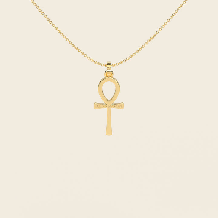 Ankh — Ripple Pendant — Small — 18k Yellow Gold