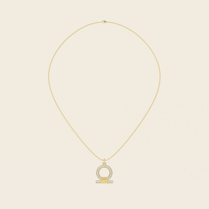 Shen — Pavé Pendant — Medium — 18k Yellow Gold