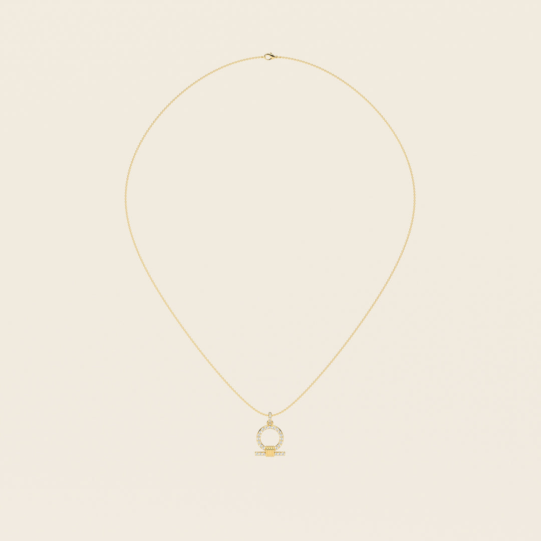 Shen — Pavé Pendant — Small — 18k Yellow Gold