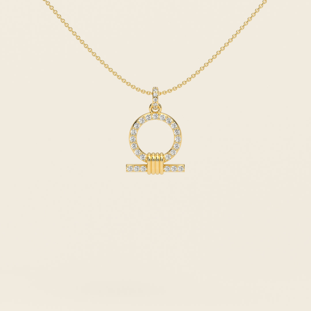 Shen — Pavé Pendant — Small — 18k Yellow Gold