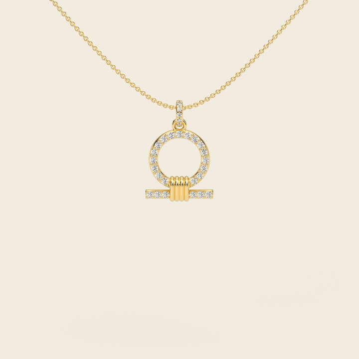 Shen — Pavé Pendant — Small — 18k Yellow Gold