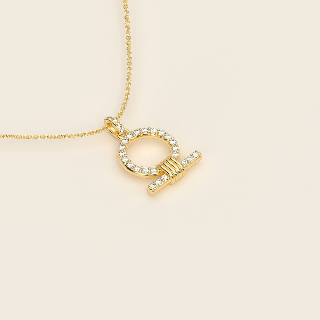 Shen — Pavé Pendant — Small — 18k Yellow Gold