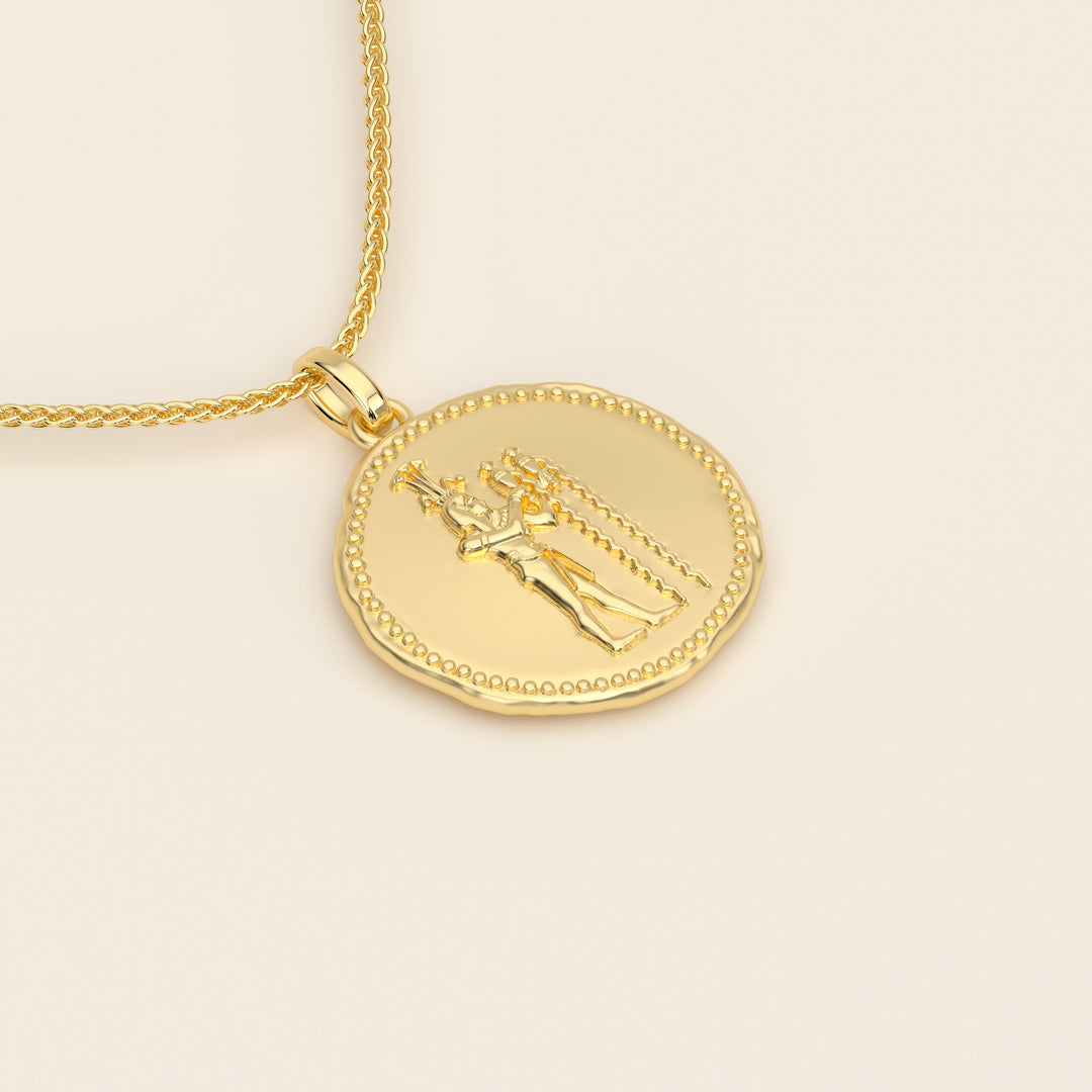 Dendera Zodiac — Aquarius — Pendant — Stater — 18k Yellow Gold