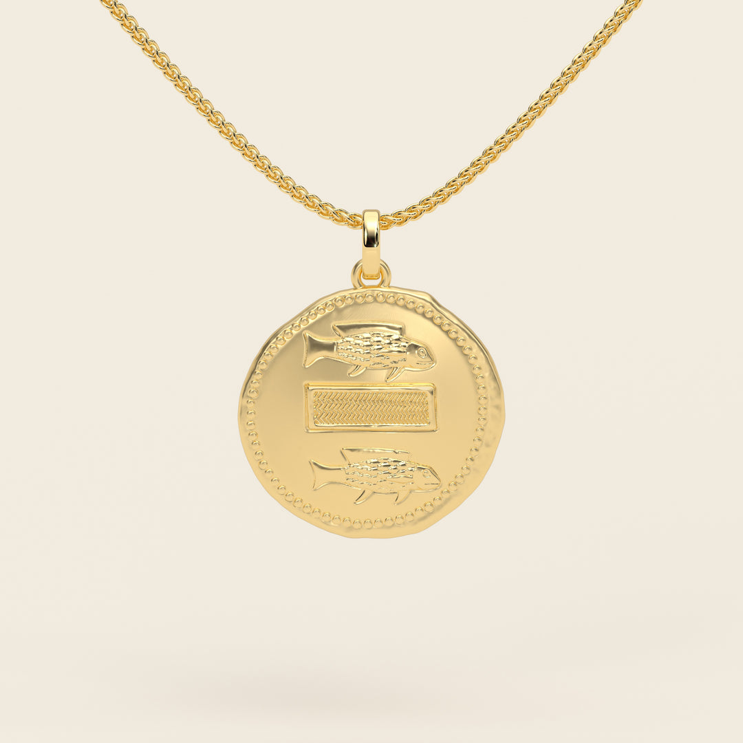 Dendera Zodiac — Pisces — Pendant — Stater — 18k Yellow Gold