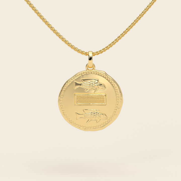 Dendera Zodiac — Pisces — Pendant — Stater — 18k Yellow Gold