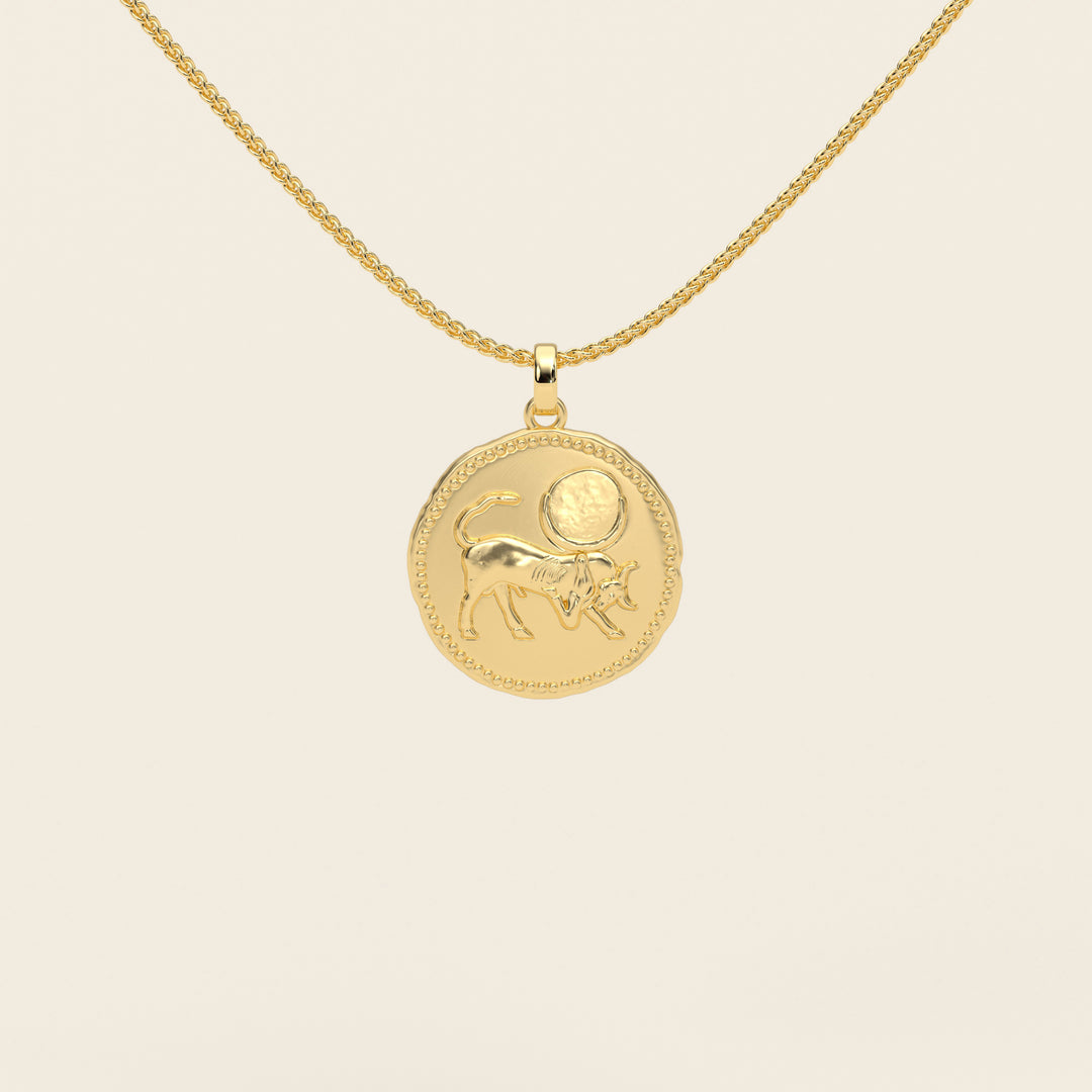 Dendera Zodiac — Taurus — Pendant — Demi Stater — 18k Yellow Gold