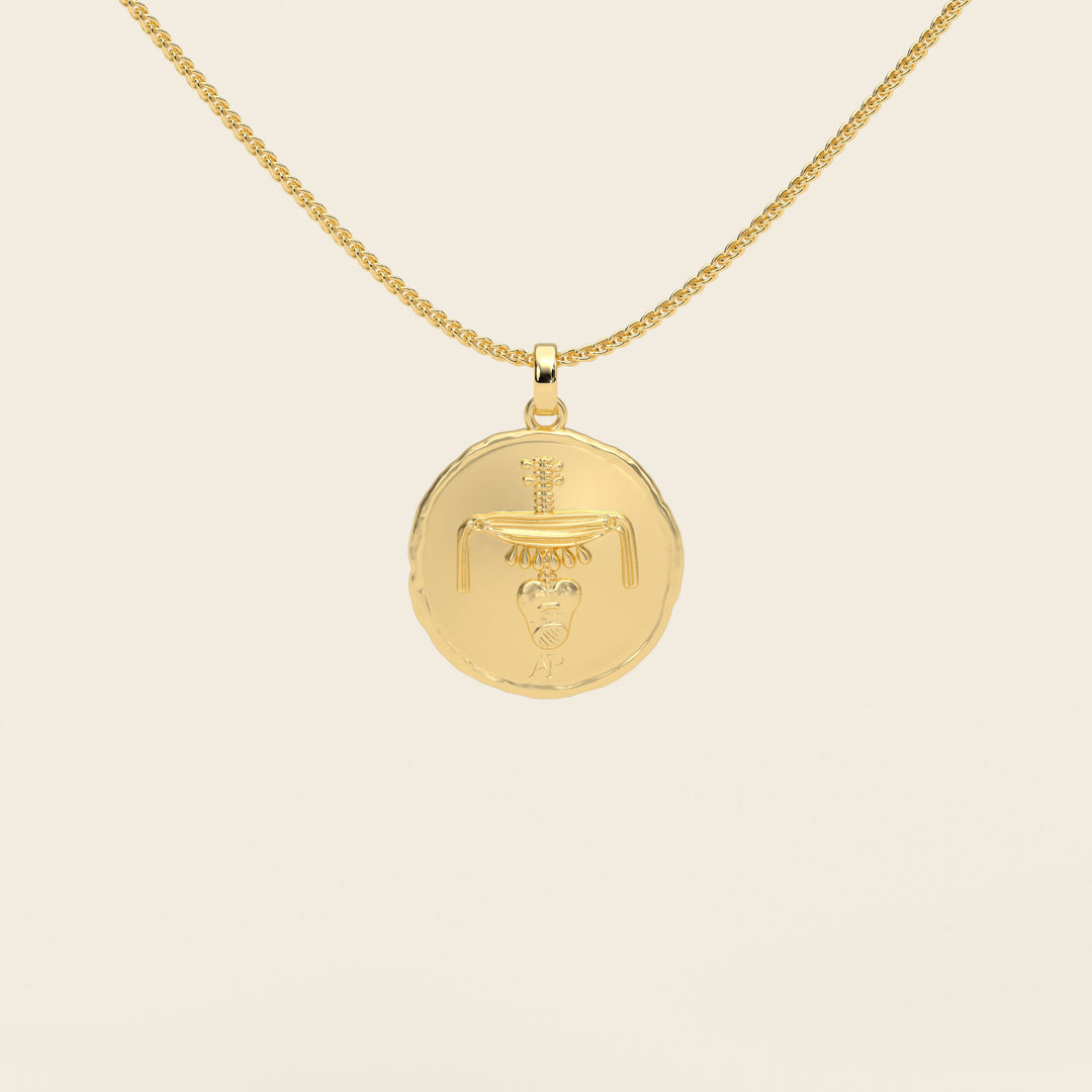 Dendera Zodiac — Taurus — Pendant — Demi Stater — 18k Yellow Gold