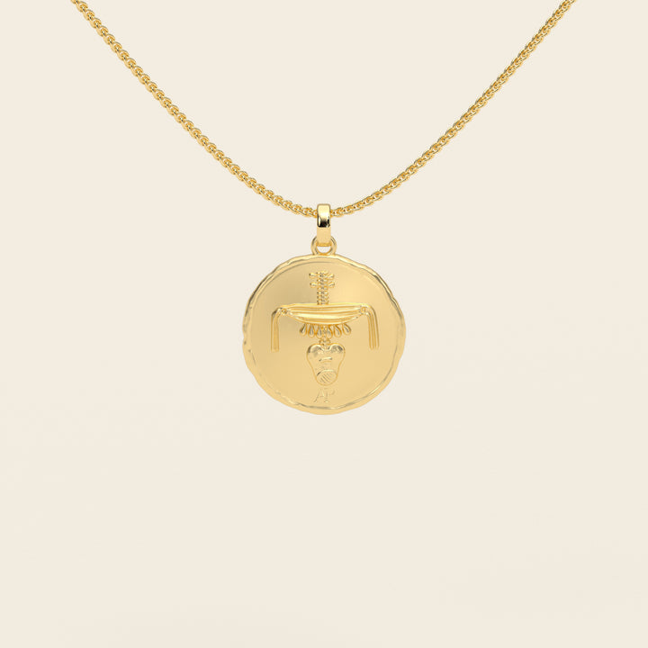 Dendera Zodiac — Taurus — Pendant — Demi Stater — 18k Yellow Gold