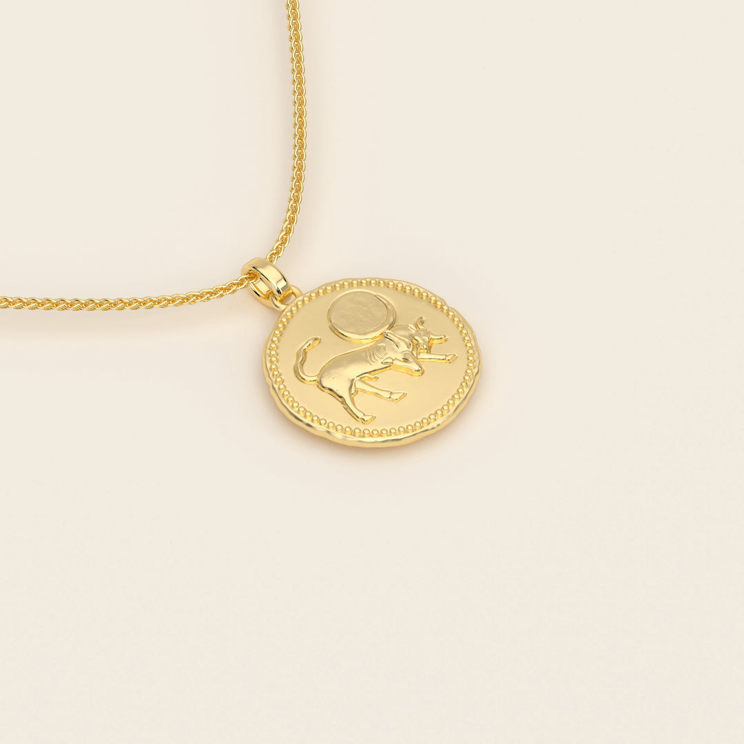 Dendera Zodiac — Taurus — Pendant — Demi Stater — 18k Yellow Gold