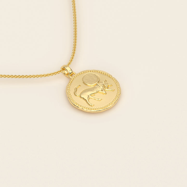Dendera Zodiac — Taurus — Pendant — Demi Stater — 18k Yellow Gold