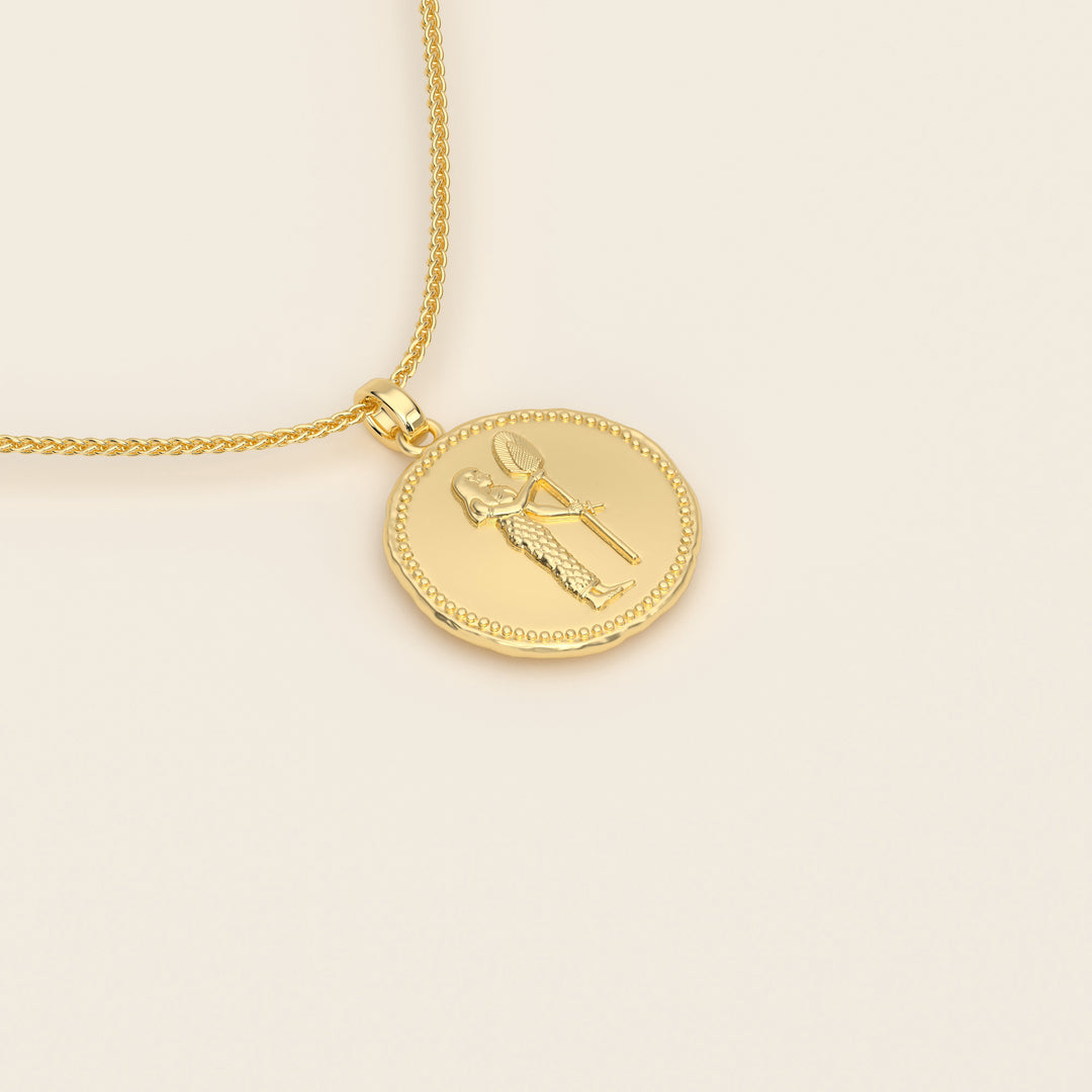 Dendera Zodiac — Virgo — Pendant — Demi Stater — 18k Yellow Gold