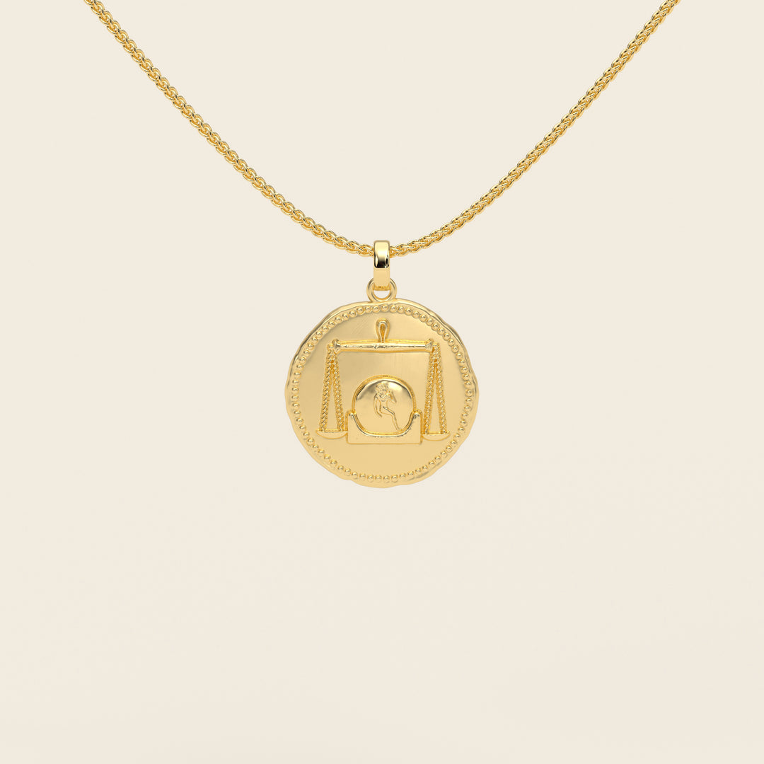 Dendera Zodiac — Libra — Pendant — Demi Stater — 18k Yellow Gold