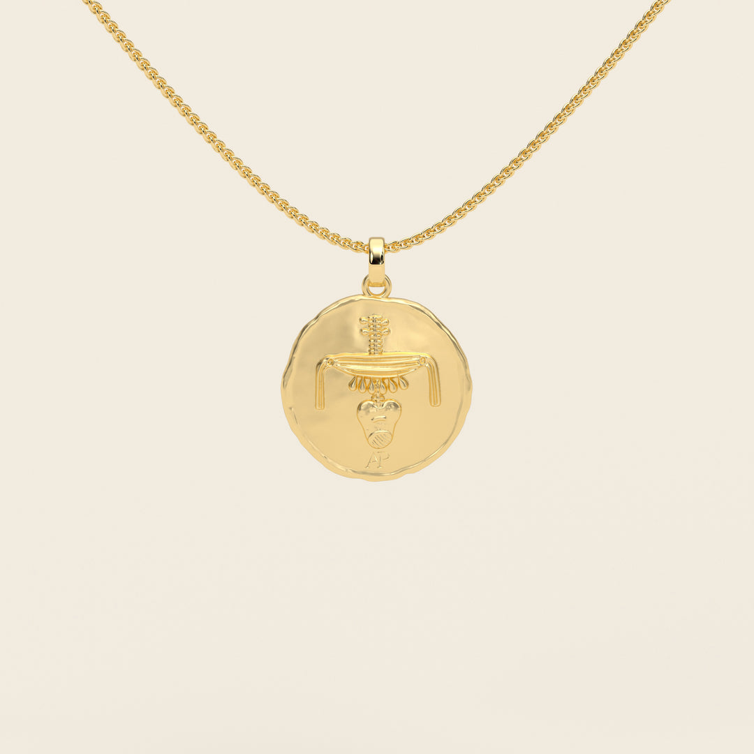 Dendera Zodiac — Libra — Pendant — Demi Stater — 18k Yellow Gold