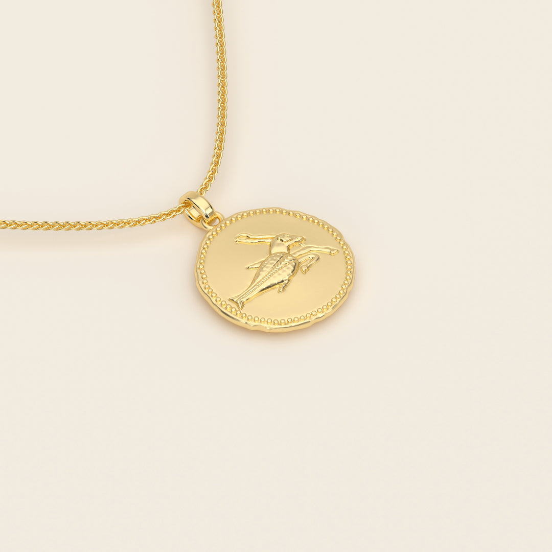 Dendera Zodiac — Capricorn — Pendant — Demi Stater — 18k Yellow Gold
