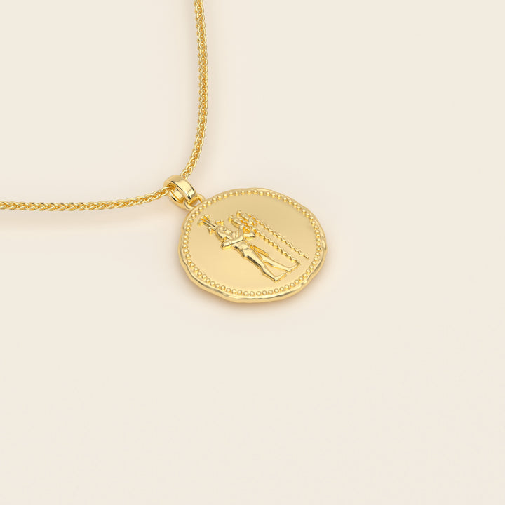 Dendera Zodiac — Aquarius — Pendant — Demi Stater — 18k Yellow Gold