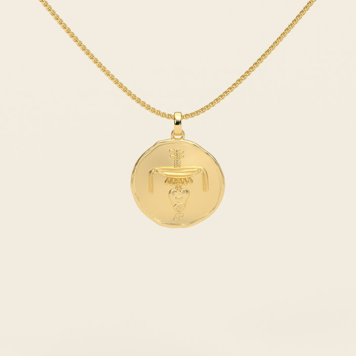 Dendera Zodiac — Pisces — Pendant — Demi Stater — 18k Yellow Gold