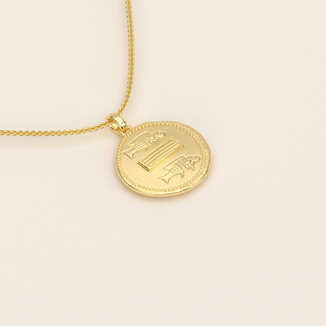 Dendera Zodiac — Pisces — Pendant — Demi Stater — 18k Yellow Gold