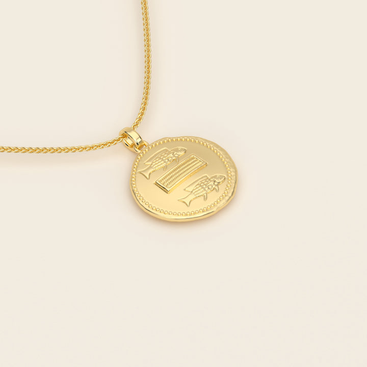 Dendera Zodiac — Pisces — Pendant — Demi Stater — 18k Yellow Gold