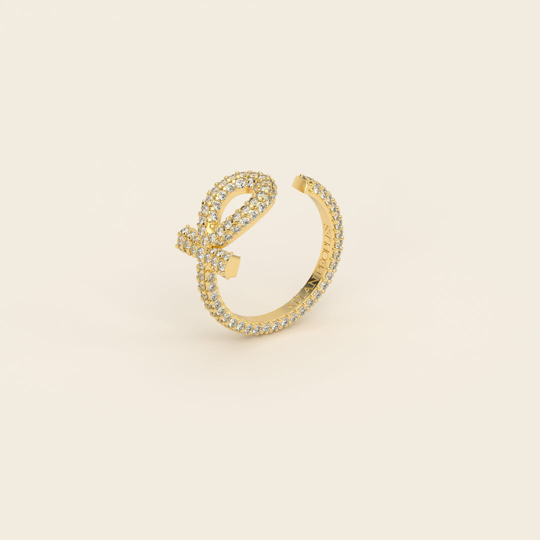 Ankh — Pavé Ring — 18k Yellow Gold