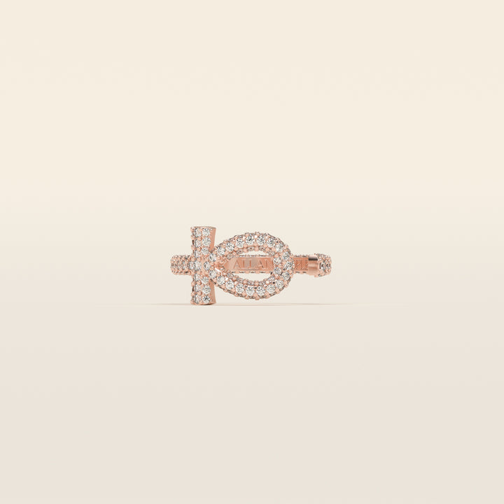 Ankh — Pavé Ring — 18k Rose Gold