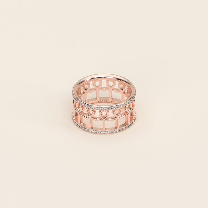 Ankh — Pavé Band — 18k Rose Gold