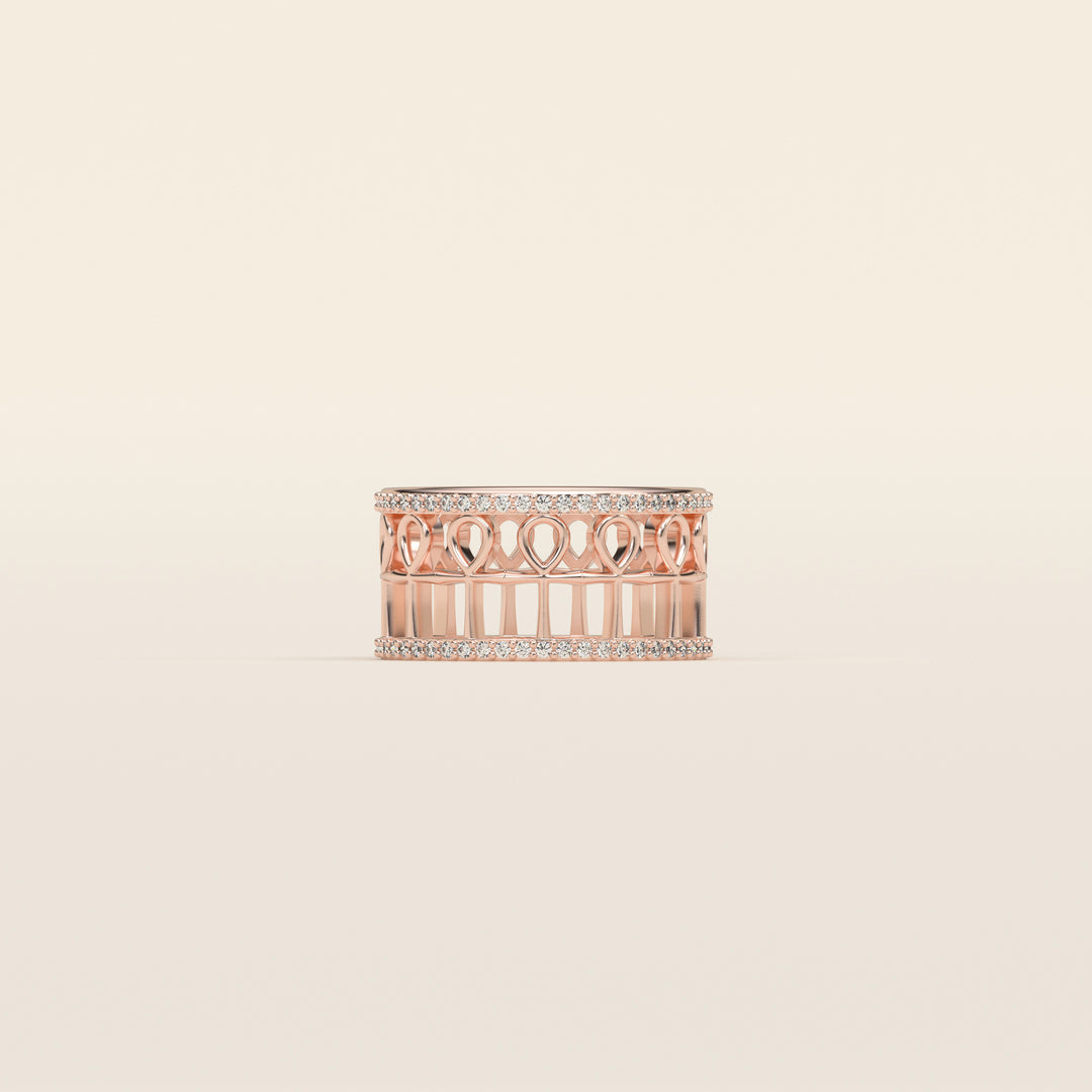 Ankh — Pavé Band — 18k Rose Gold