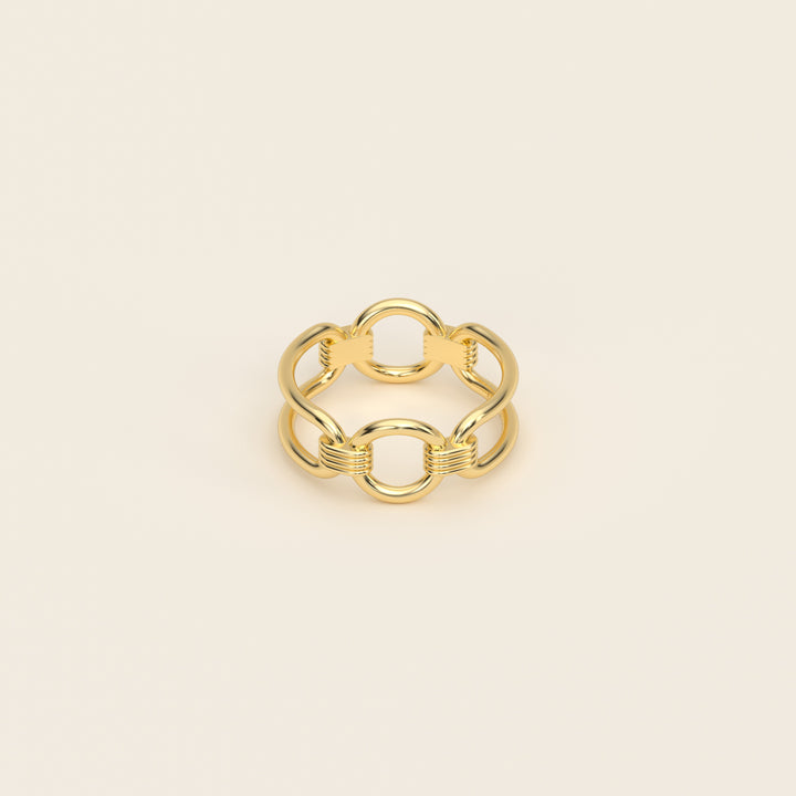 Shen — Ring — Link — 18k Yellow Gold
