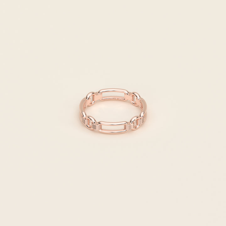 Shen — Ring — Single Link Band — 18k Rose Gold