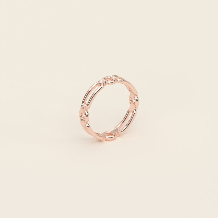 Shen — Ring — Single Link Band — 18k Rose Gold